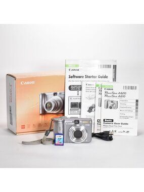 Canon Powershot A620 Digital Camera 7.1MP 4X Optical Zoom Video 2GB SD Card MINT